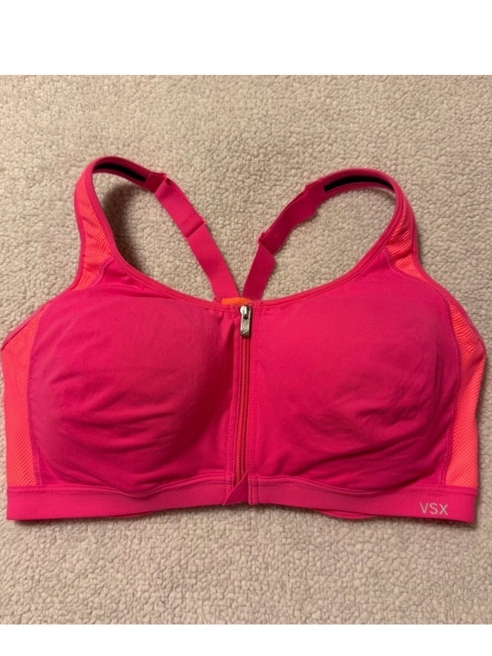 Victoria’s Secret VSX Front Close Sports Bra Neon Hot Pink Orange